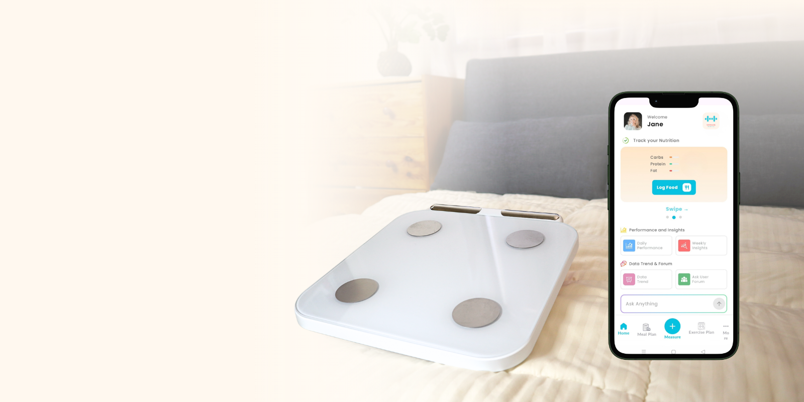 smart health monitoring devices including body fat scale and app